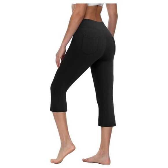 Women's High Waist Pocket Yoga Pants Tummy Control Size S Black - Picture 4 of 6